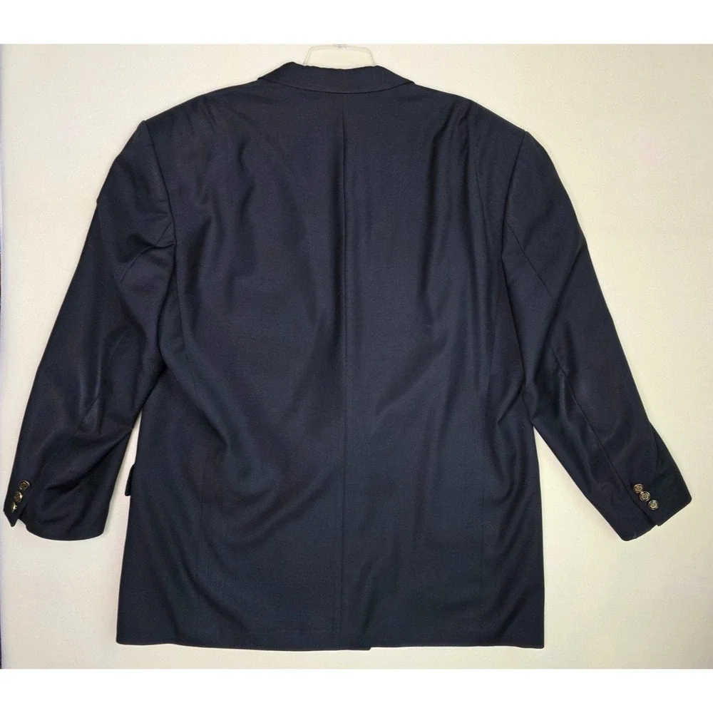 Baumler Wool Men's Blazer Size 45 L Black Double Breasted Classic‎ Vintage